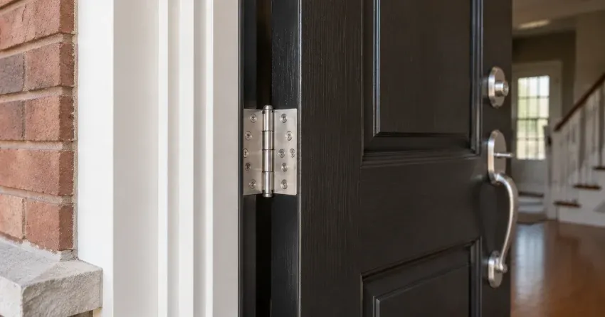 technician repairing a front door lock and frame in Hawkestone Beach, Oro-Medonte